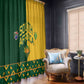 South Africa Football Window Curtain Diamond Protea Flower Symmetrical Style