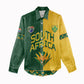 Custom South Africa Football Women Casual Shirt Diamond Protea Flower Symmetrical Style