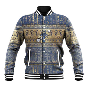 Ankh Egypt Baseball Jacket Egyptian Lotus Flowers
