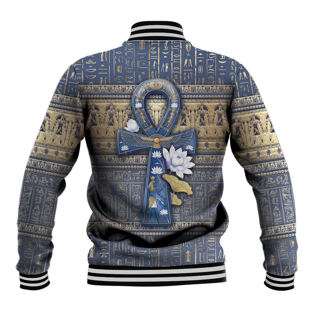 Ankh Egypt Baseball Jacket Egyptian Lotus Flowers