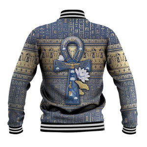 Ankh Egypt Baseball Jacket Egyptian Lotus Flowers