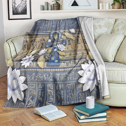 Ankh Egypt Blanket Egyptian Lotus Flowers