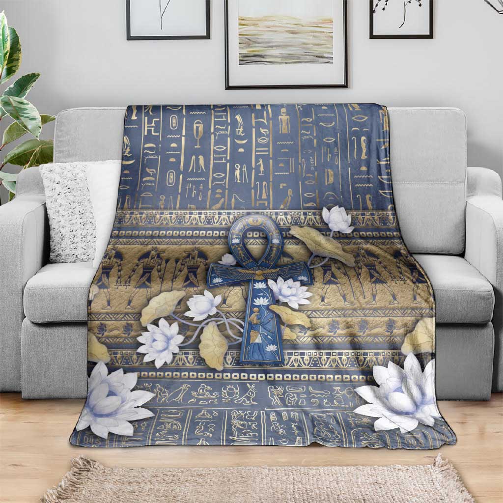 Ankh Egypt Blanket Egyptian Lotus Flowers