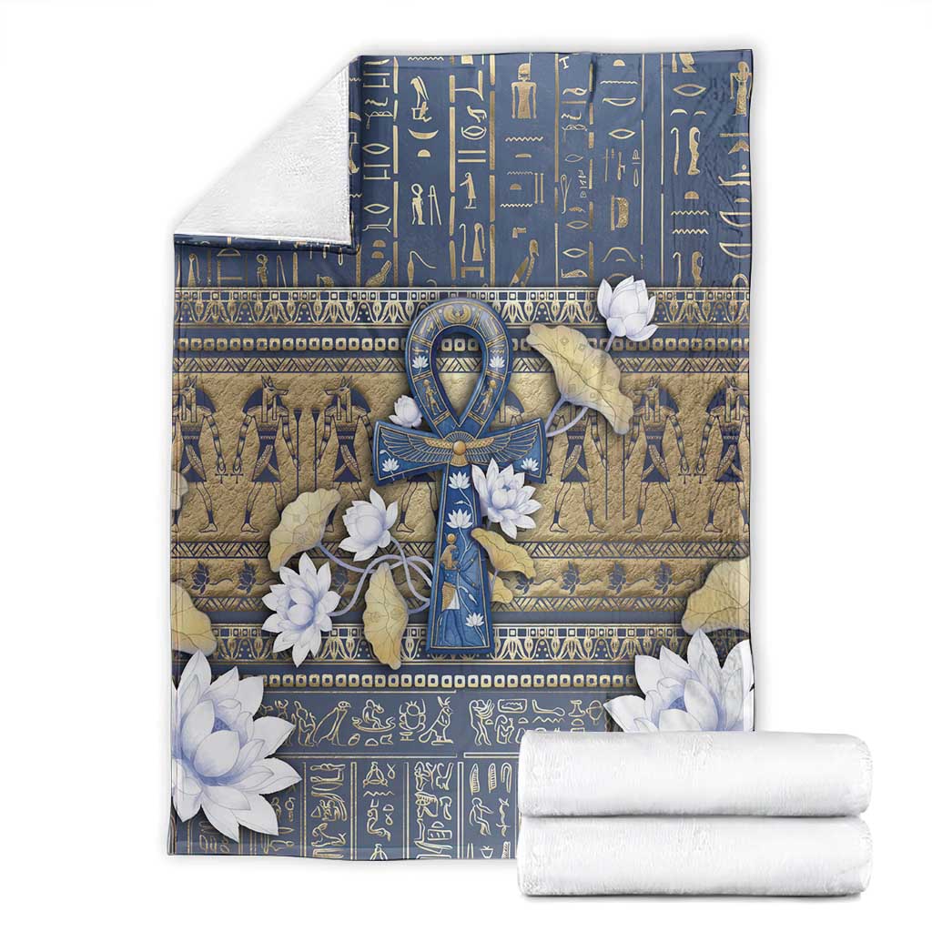 Ankh Egypt Blanket Egyptian Lotus Flowers