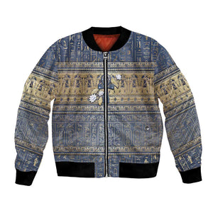 Ankh Egypt Bomber Jacket Egyptian Lotus Flowers