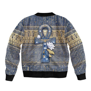 Ankh Egypt Bomber Jacket Egyptian Lotus Flowers