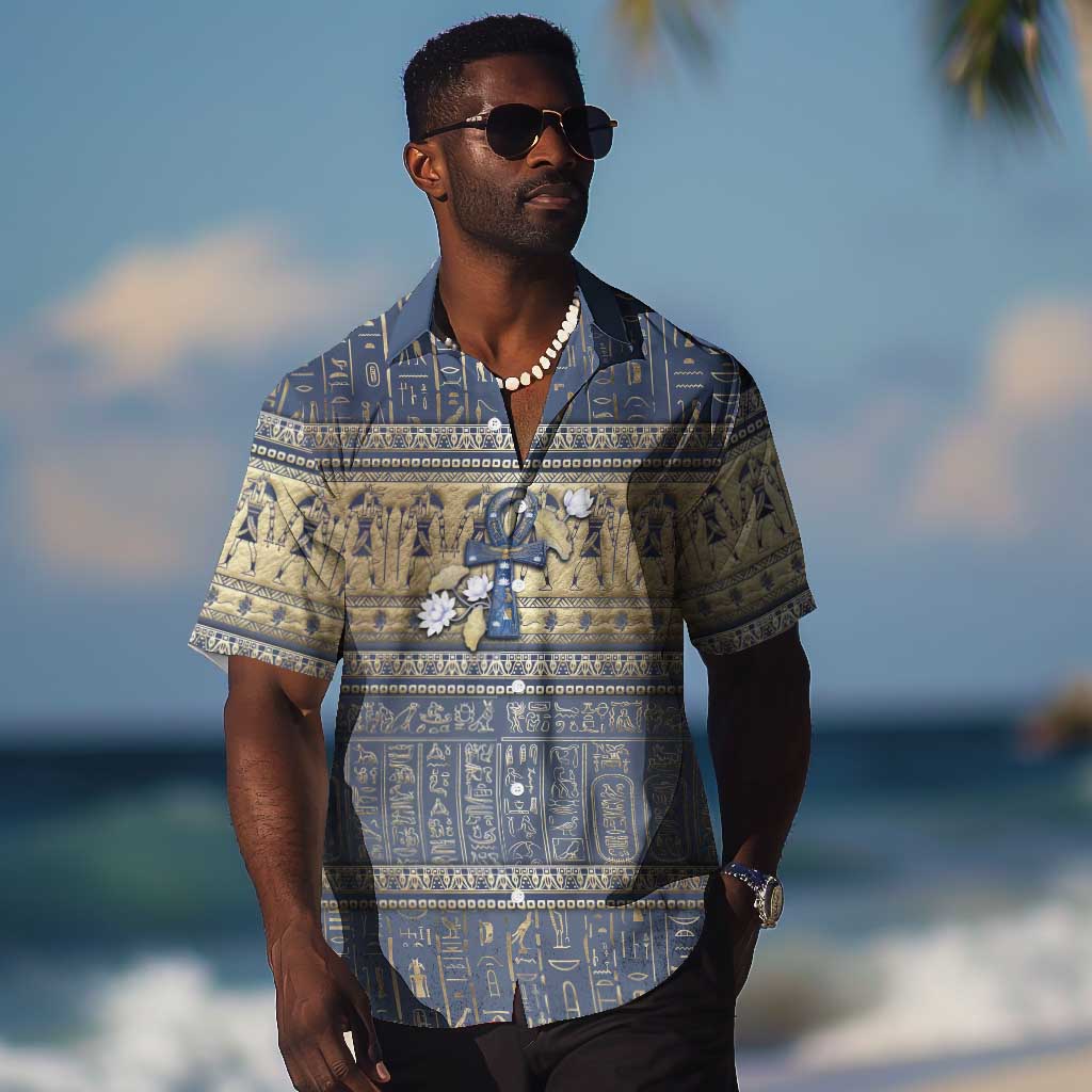 Ankh Egypt Hawaiian Shirt Egyptian Lotus Flowers