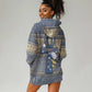 Ankh Egypt Hoodie Dress Egyptian Lotus Flowers