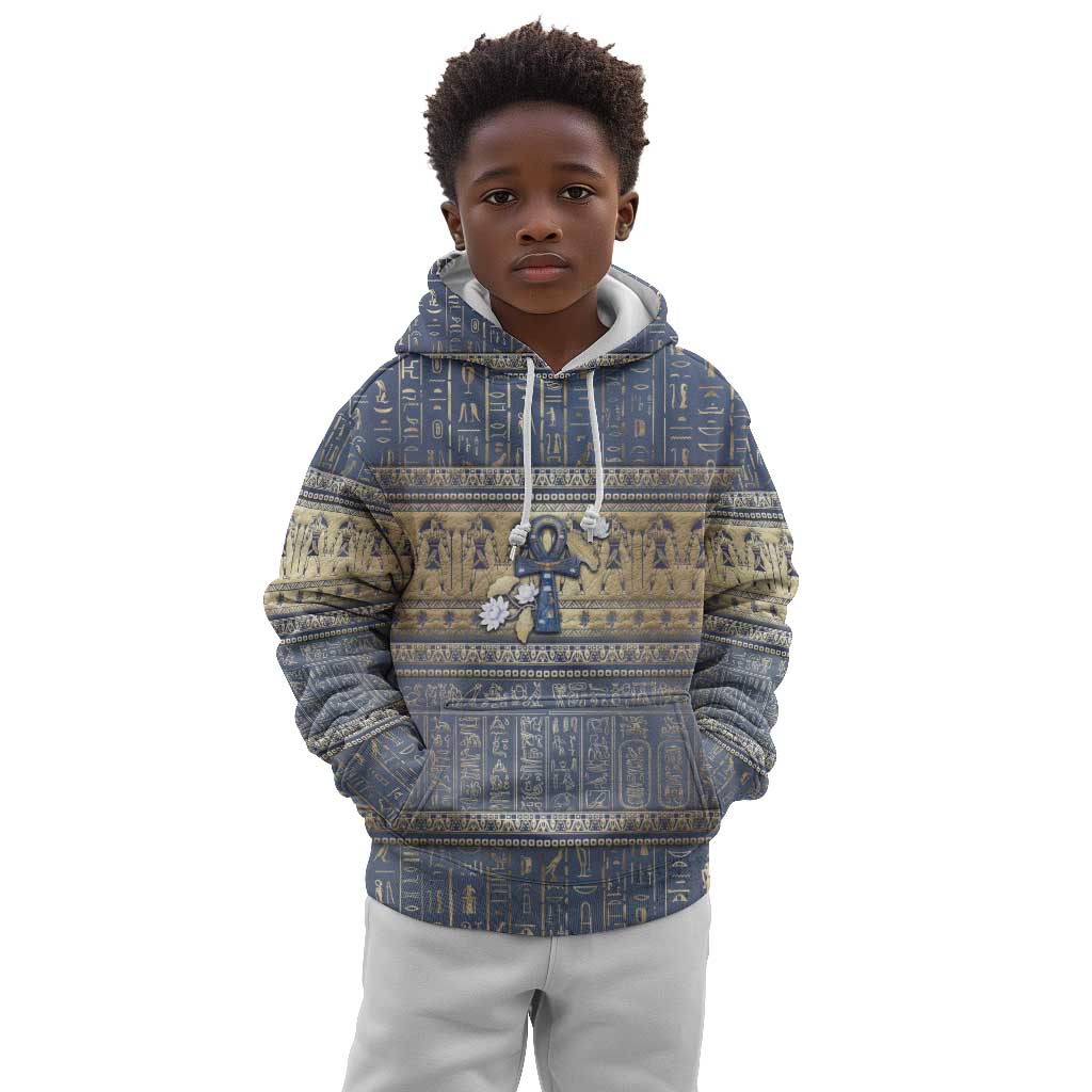 Ankh Egypt Kid Hoodie Egyptian Lotus Flowers