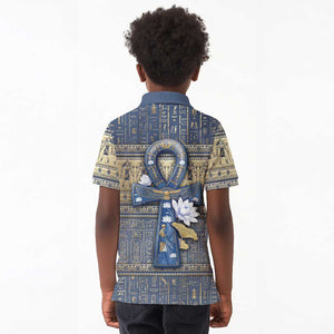Ankh Egypt Kid Polo Shirt Egyptian Lotus Flowers