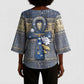Ankh Egypt Kimono Sleeve Blouse Egyptian Lotus Flowers