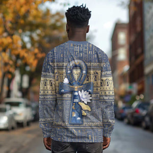 Ankh Egypt Long Sleeve Shirt Egyptian Lotus Flowers
