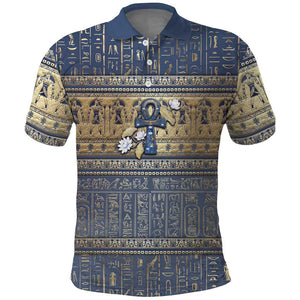 Ankh Egypt Polo Shirt Egyptian Lotus Flowers
