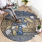 Ankh Egypt Round Carpet Egyptian Lotus Flowers