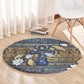 Ankh Egypt Round Carpet Egyptian Lotus Flowers