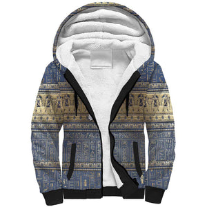 Ankh Egypt Sherpa Hoodie Egyptian Lotus Flowers