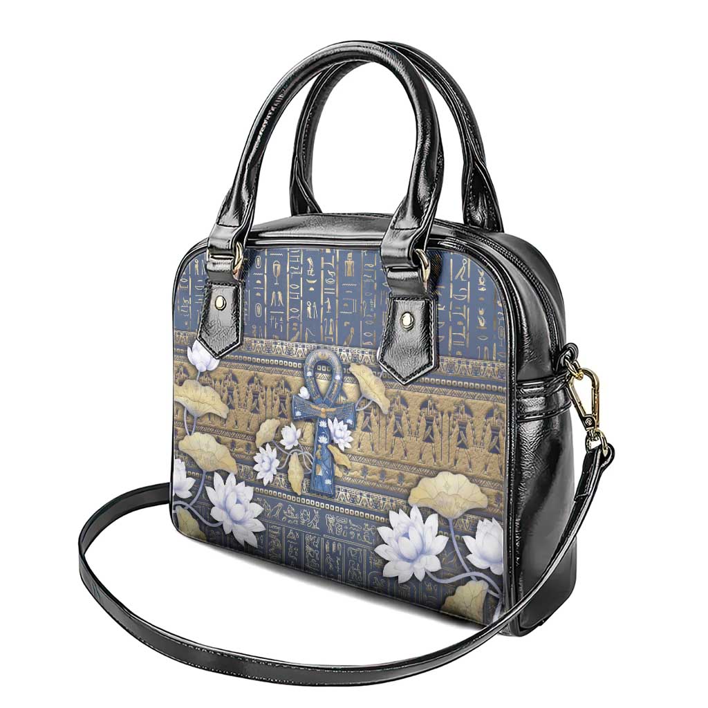 Ankh Egypt Shoulder Handbag Egyptian Lotus Flowers