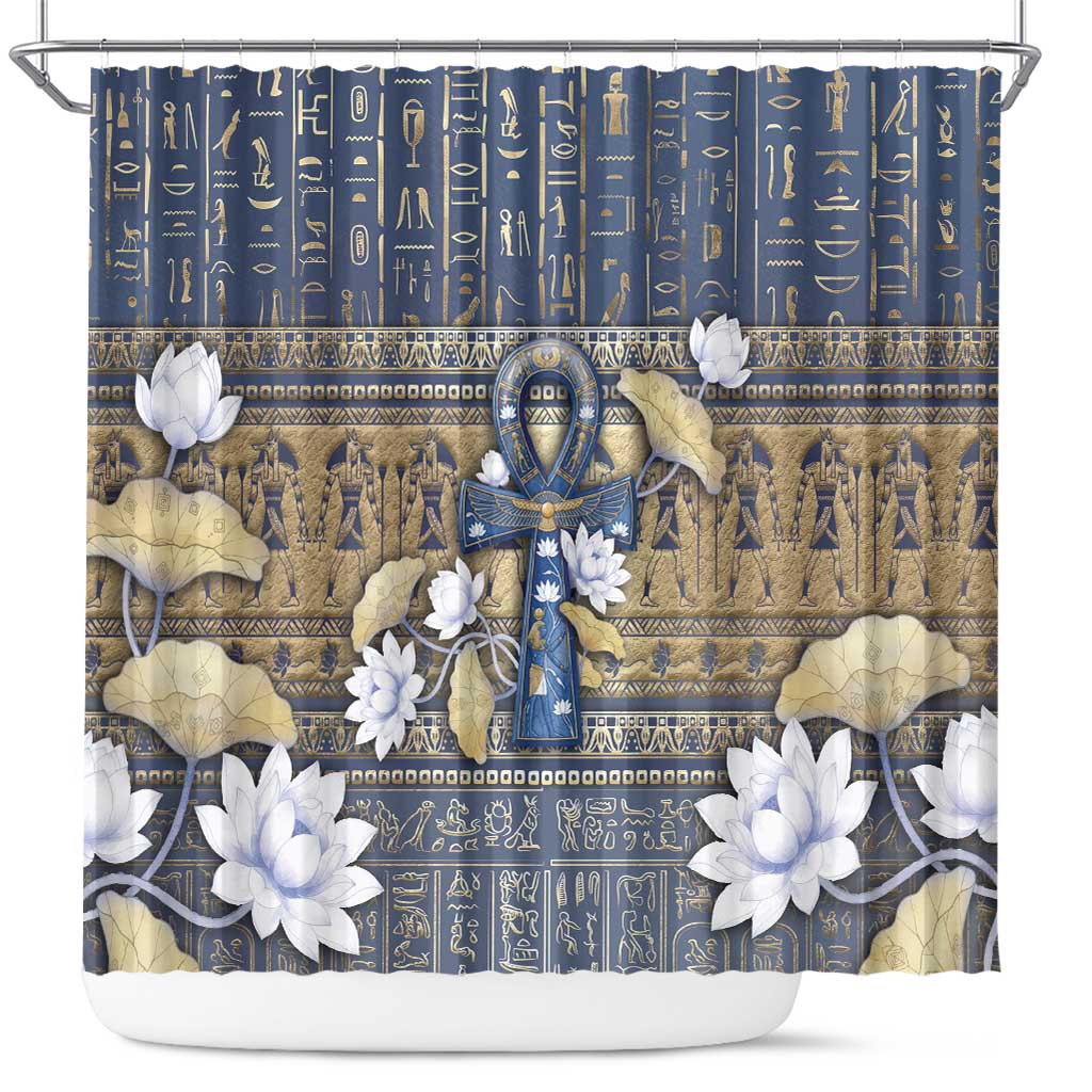 Ankh Egypt Shower Curtain Egyptian Lotus Flowers