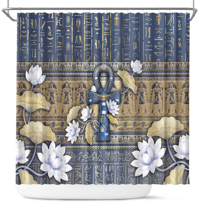 Ankh Egypt Shower Curtain Egyptian Lotus Flowers