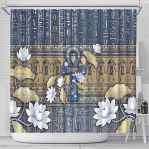 Ankh Egypt Shower Curtain Egyptian Lotus Flowers