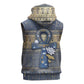Ankh Egypt Sleeveless Hoodie Egyptian Lotus Flowers