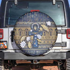 Ankh Egypt Spare Tire Cover Egyptian Lotus Flowers