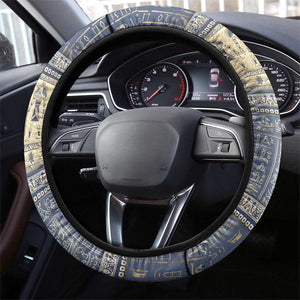 Ankh Egypt Steering Wheel Cover Egyptian Lotus Flowers