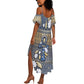 Ankh Egypt Summer Maxi Dress Egyptian Lotus Flowers