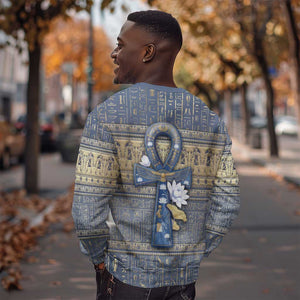 Ankh Egypt Sweatshirt Egyptian Lotus Flowers