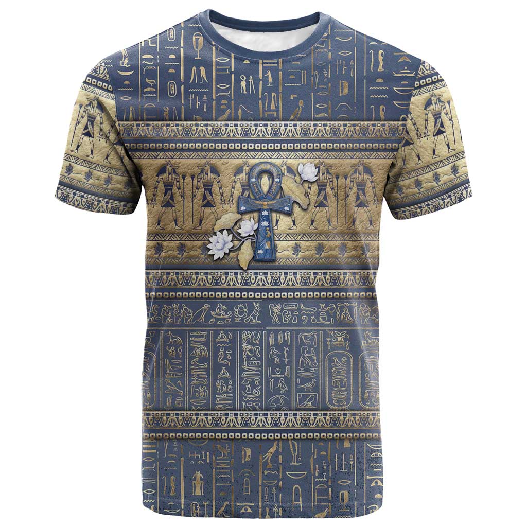 Ankh Egypt T shirt Egyptian Lotus Flowers