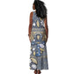 Ankh Egypt Tank Maxi Dress Egyptian Lotus Flowers