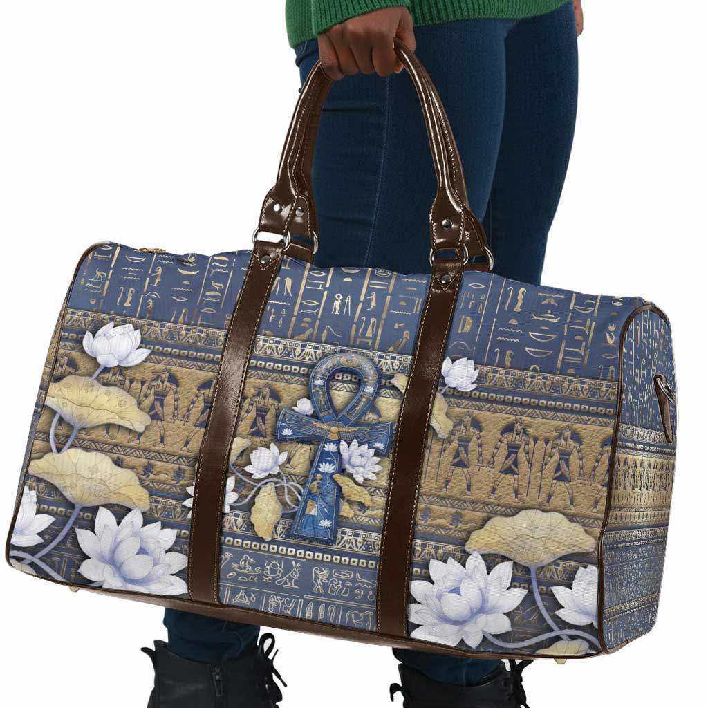 Ankh Egypt Travel Bag Egyptian Lotus Flowers