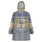 Ankh Egypt Wearable Blanket Hoodie Egyptian Lotus Flowers