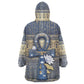 Ankh Egypt Wearable Blanket Hoodie Egyptian Lotus Flowers