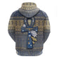 Ankh Egypt Zip Hoodie Egyptian Lotus Flowers