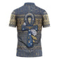 Ankh Egypt Zipper Polo Shirt Egyptian Lotus Flowers