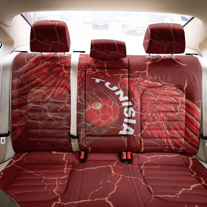 Tunisia Football Back Car Seat Cover Eagle Cracked Texture Athletic