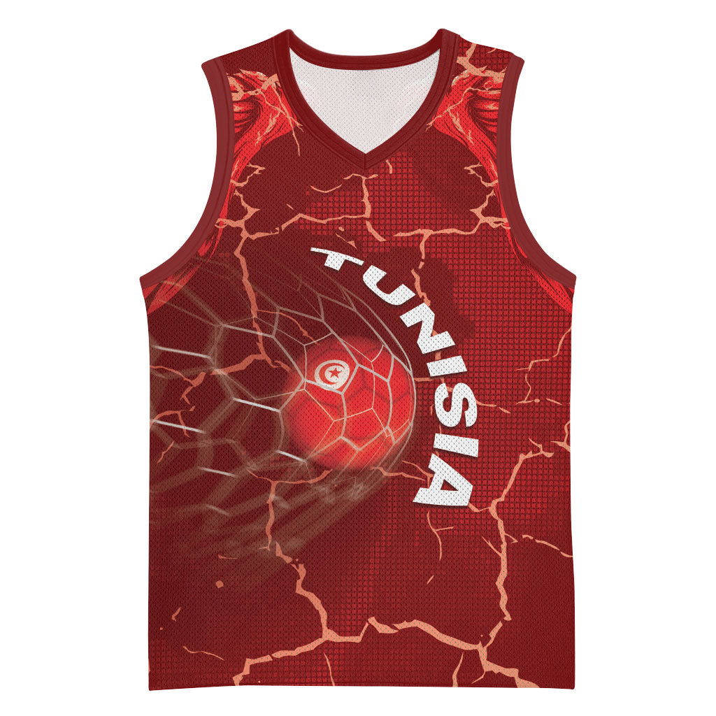 Custom Tunisia Football Basketball Jersey Eagle Cracked Texture Athletic