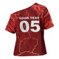 Custom Tunisia Football Cross Shoulder Shirt Eagle Cracked Texture Athletic