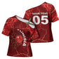 Custom Tunisia Football Cross Shoulder Shirt Eagle Cracked Texture Athletic