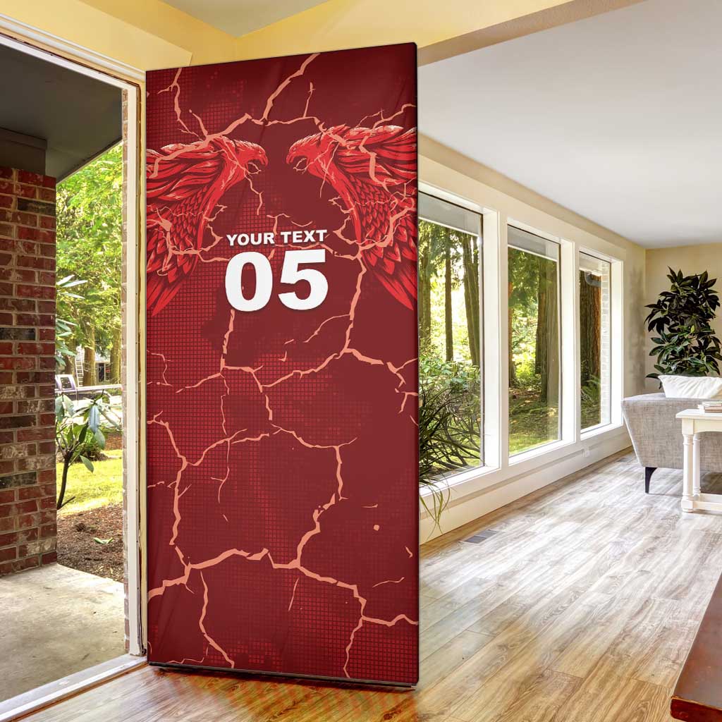 Custom Tunisia Football Door Cover Eagle Cracked Texture Athletic