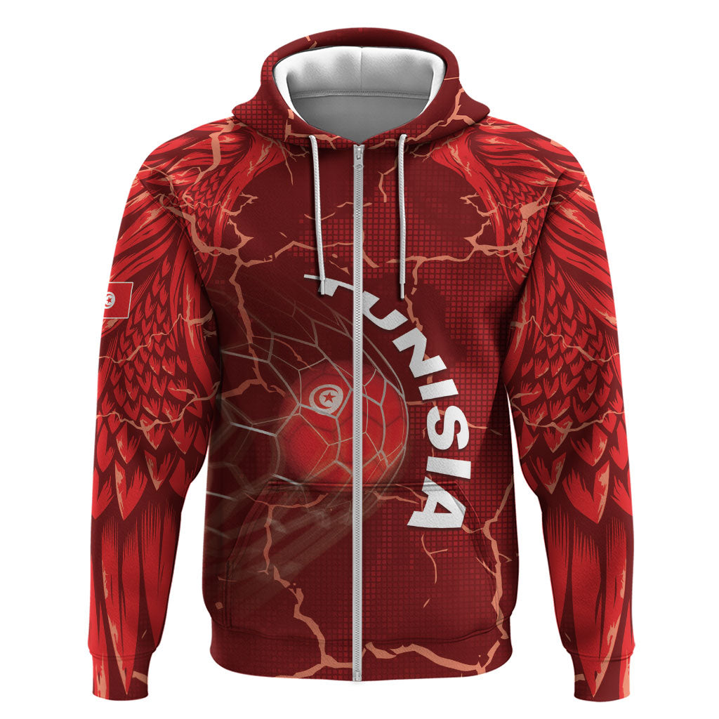 Custom Tunisia Football Hoodie Eagle Cracked Texture Athletic
