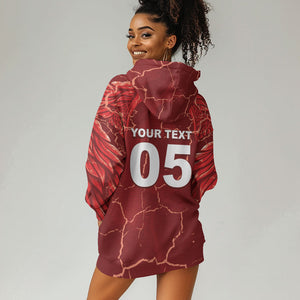 Custom Tunisia Football Hoodie Dress Eagle Cracked Texture Athletic