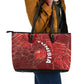 Tunisia Football Leather Tote Bag Eagle Cracked Texture Athletic