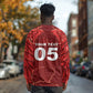 Custom Tunisia Football Long Sleeve Shirt Eagle Cracked Texture Athletic