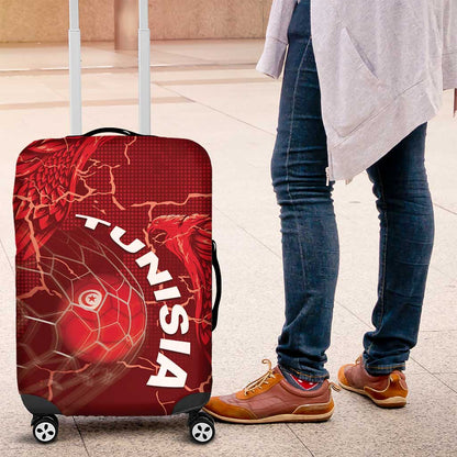 Tunisia Football Luggage Cover Eagle Cracked Texture Athletic
