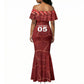Custom Tunisia Football Mermaid Dress Eagle Cracked Texture Athletic