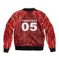 Custom Tunisia Football Sleeve Zip Bomber Jacket Eagle Cracked Texture Athletic