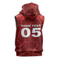 Custom Tunisia Football Sleeveless Hoodie Eagle Cracked Texture Athletic