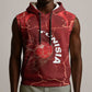 Custom Tunisia Football Sleeveless Hoodie Eagle Cracked Texture Athletic